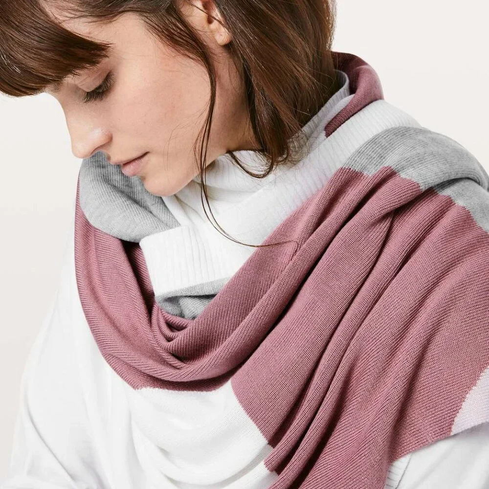 Lululemon Hatha Wrap Quicksand Misty Pink White Heathered Core Light Grey Womens
